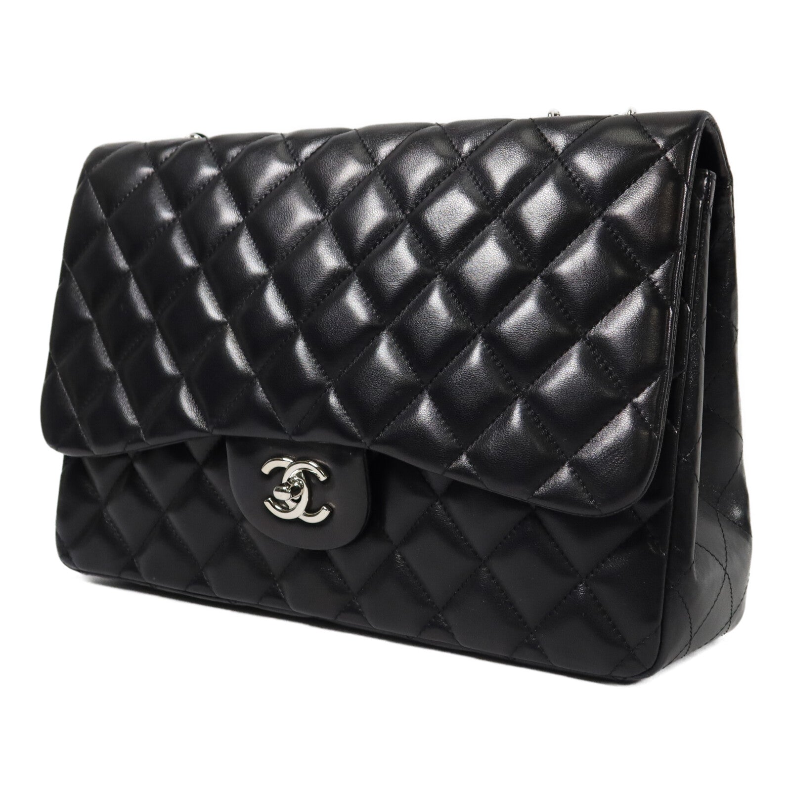 CHANEL 羊皮皮革Large Single Classic鏈帶肩背袋