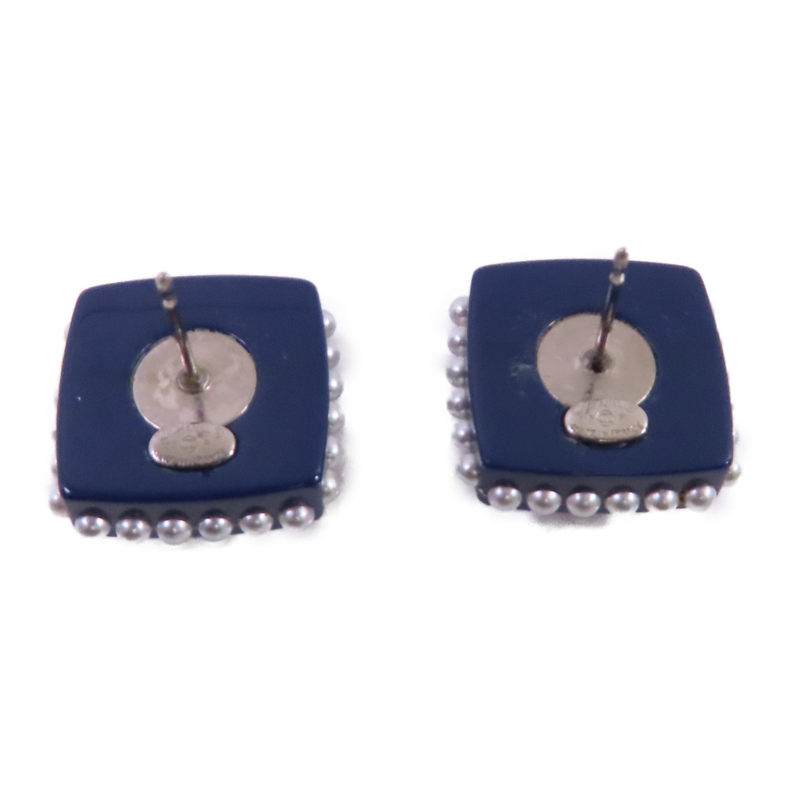 CHANEL PVC CC Earrings耳環藍色/白色