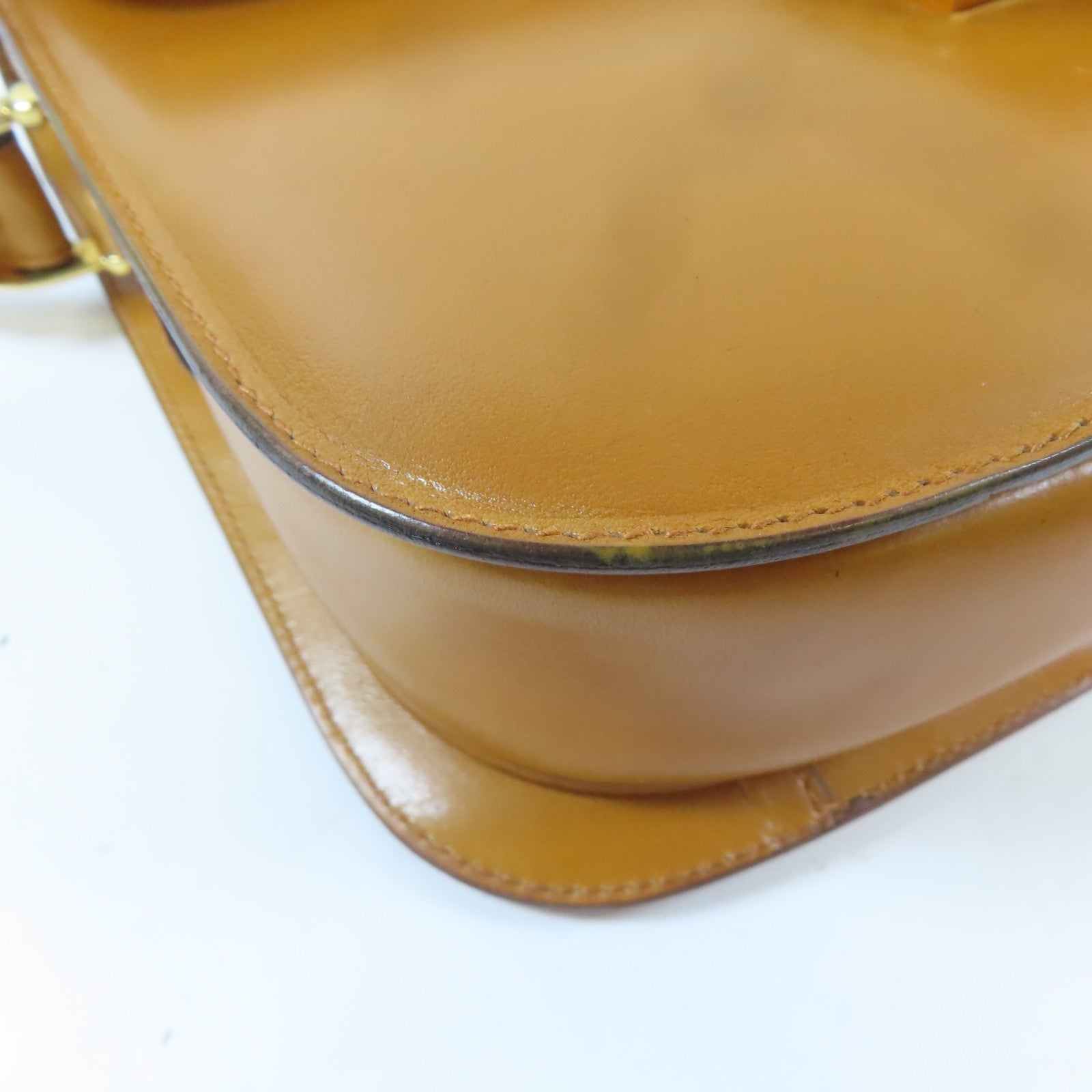 CELINE 牛皮皮革Shoulder Bag金扣金扣肩背袋啡色