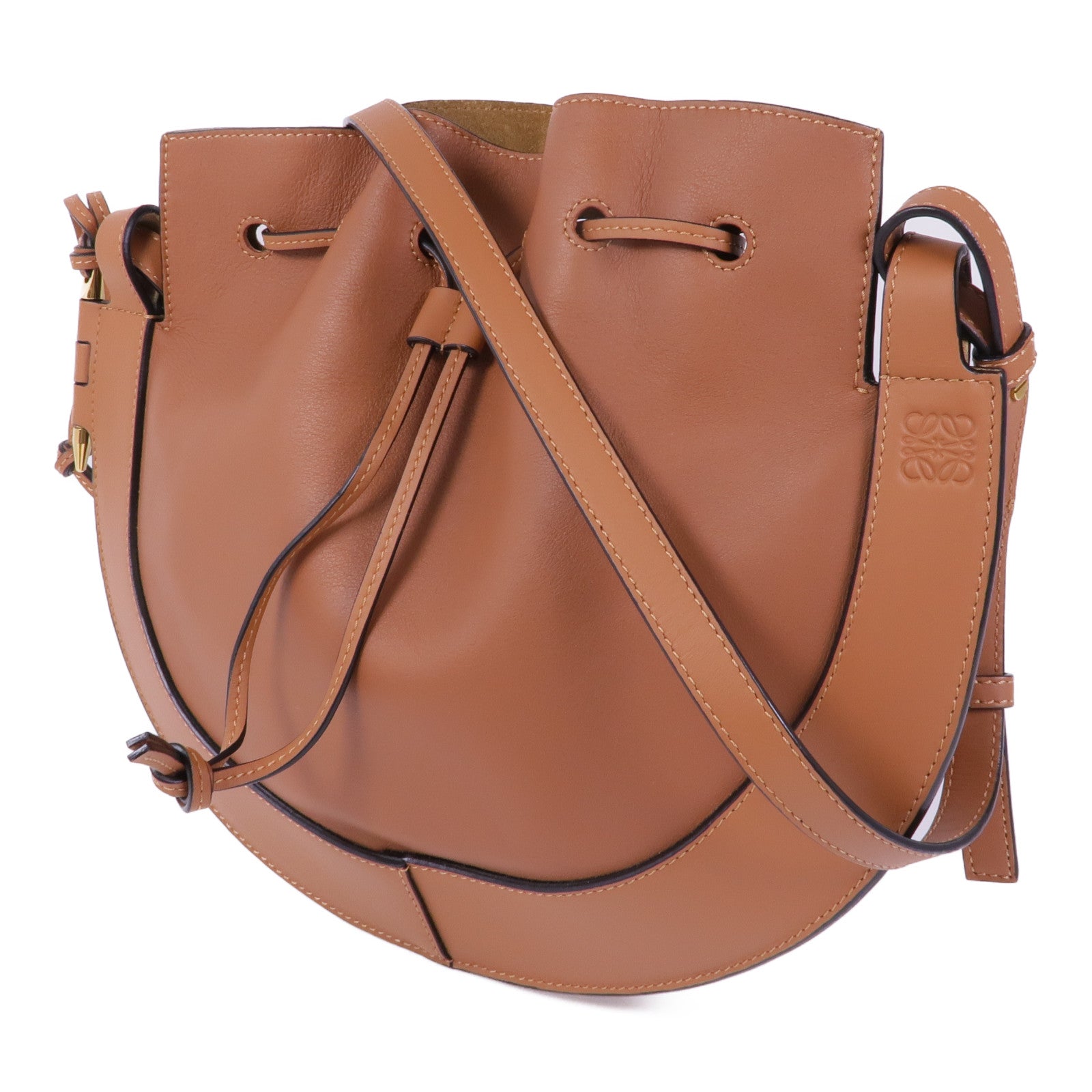 LOEWE 牛皮皮革Horseshoe金扣肩背袋