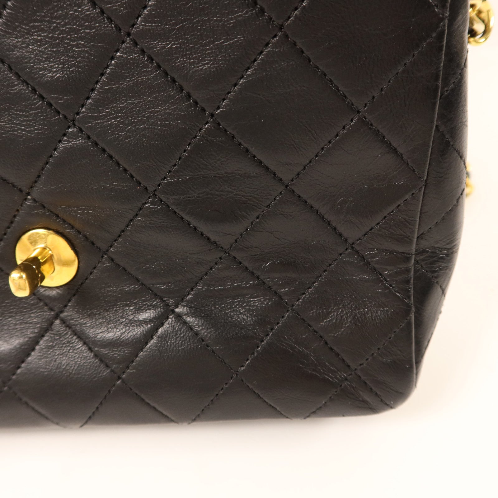 CHANEL 牛皮皮革Vintage Classic Flap Bag金扣鏈帶肩背袋