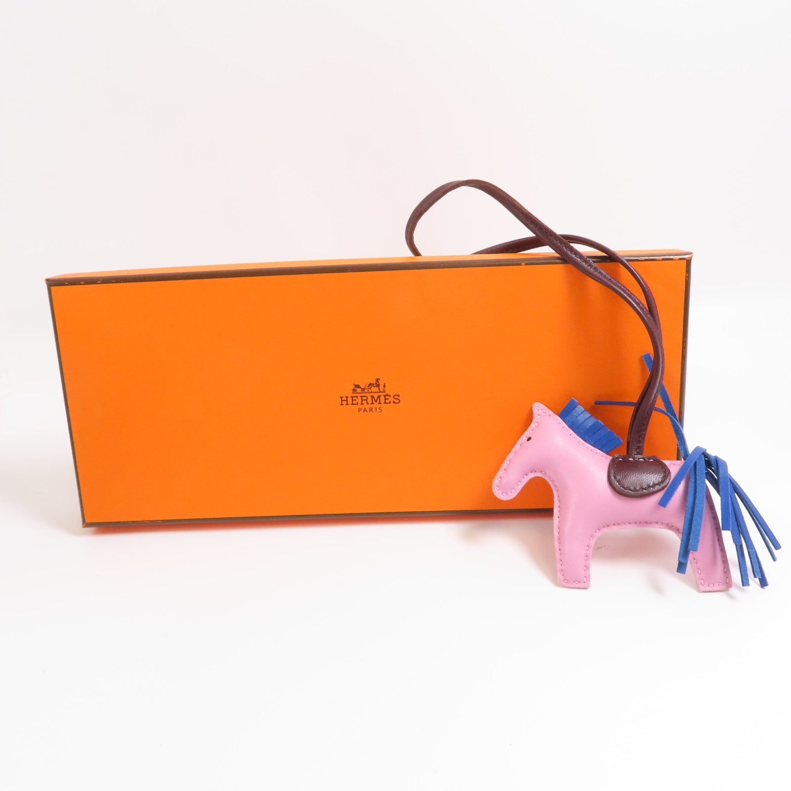 HERMES 【激減優惠】Milo皮革Rodeo PM掛飾X9 Mauve Sylvestr