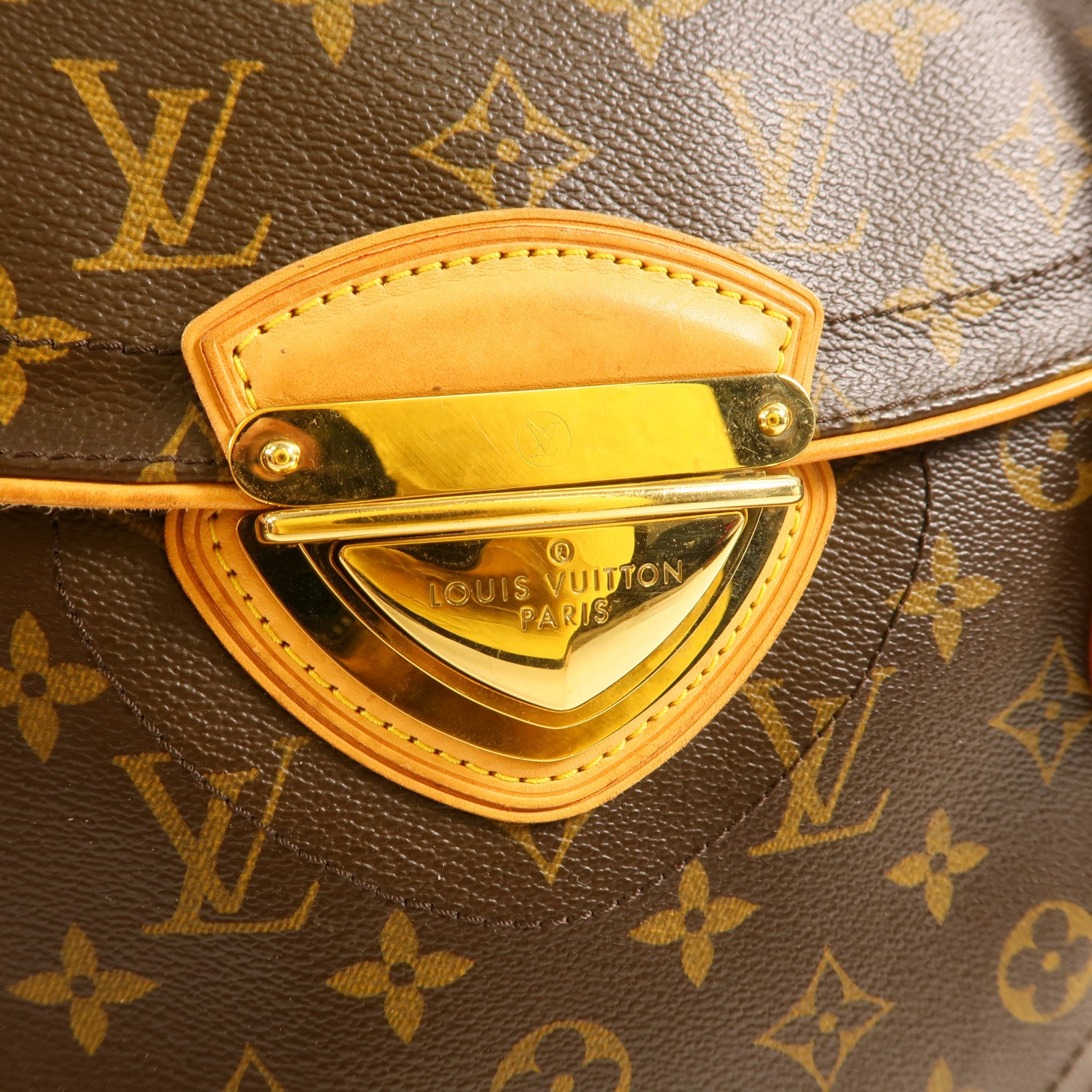 LOUIS VUITTON Monogram Beverly GM金扣手挽袋/肩背袋棕色