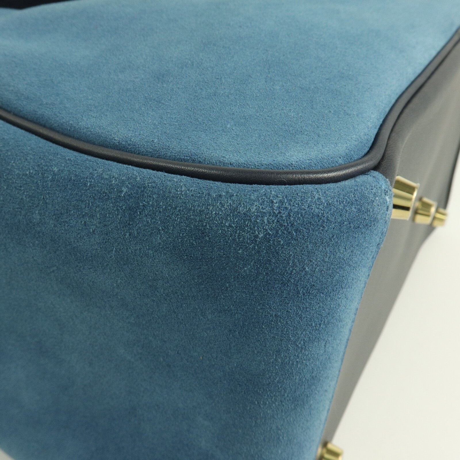HERMES Suede皮革Lindy 30手挽肩背兩用袋Bleu Nuit