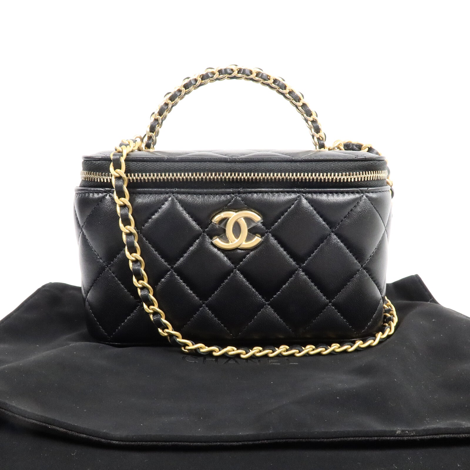 CHANEL 羊皮皮革Vanity Case With Top Handle手挽肩背兩用袋
