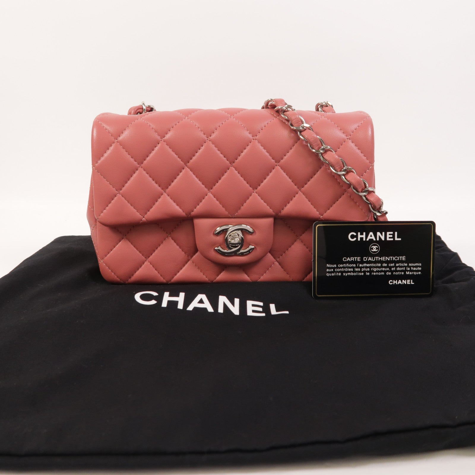 CHANEL 羊皮皮革Classic 20銀扣鏈帶肩背袋