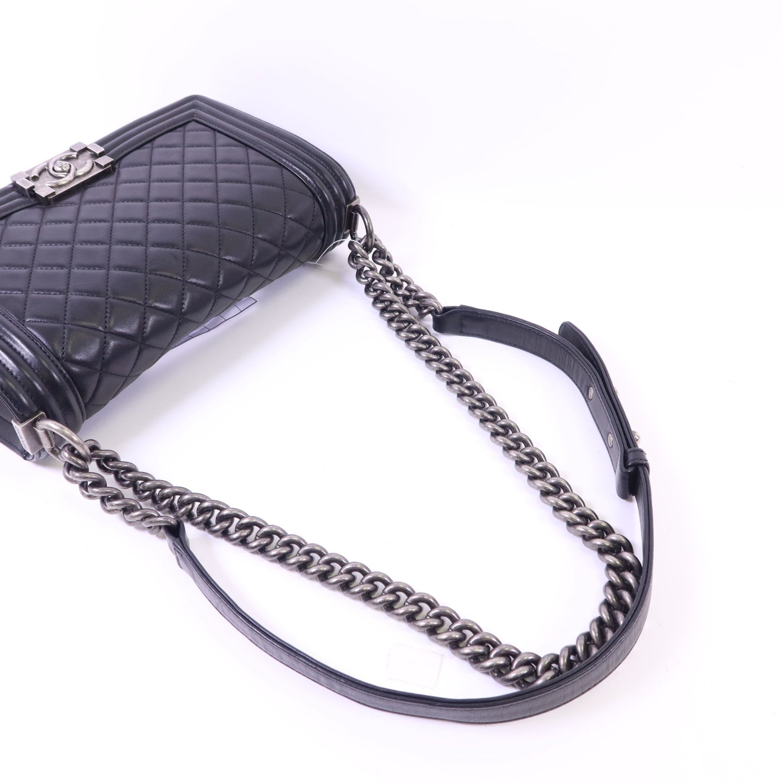 CHANEL 牛皮皮革Boy 25鏈帶肩背袋