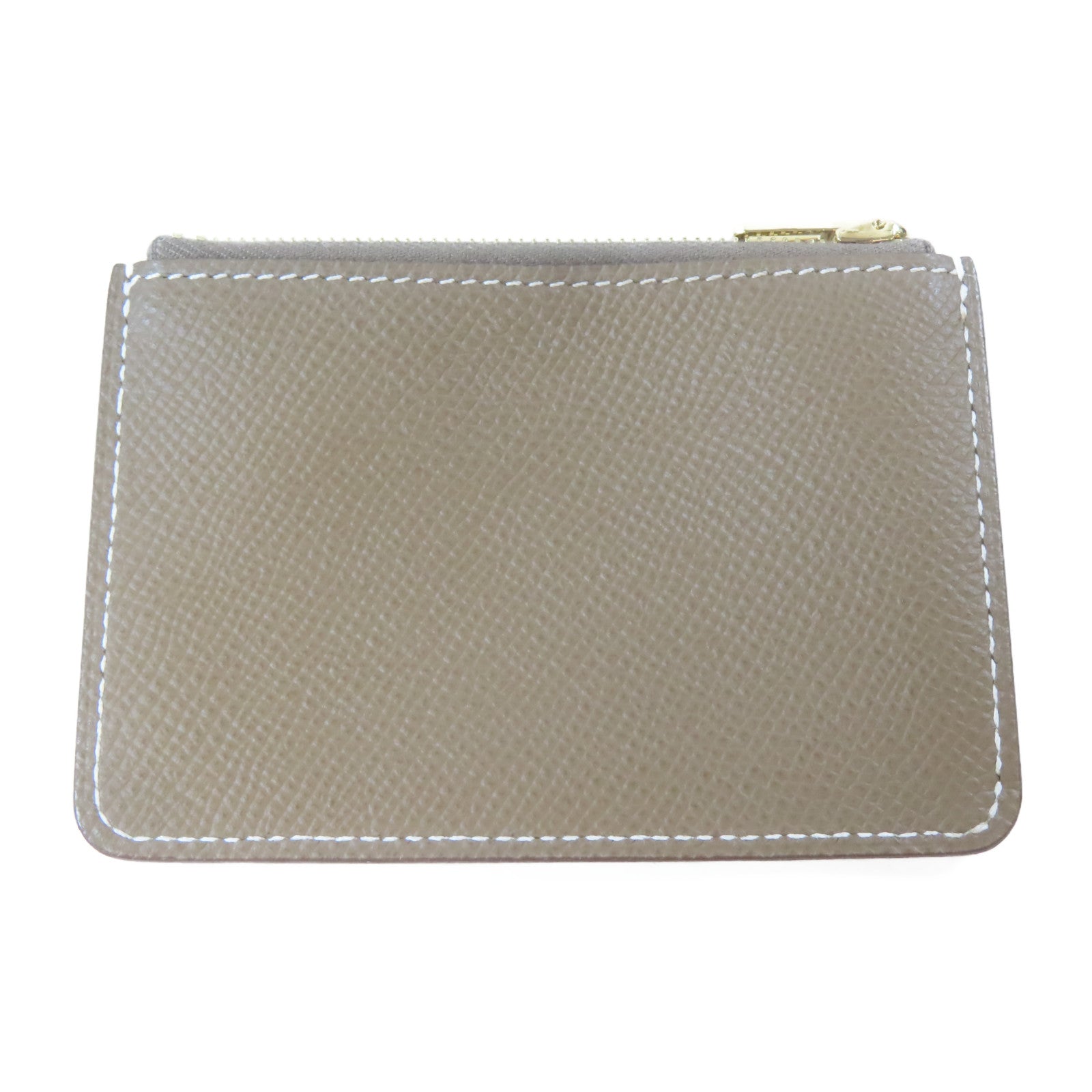 HERMES Epsom皮革Constance Slim Wallet金扣錢包Etoupe/大象灰色