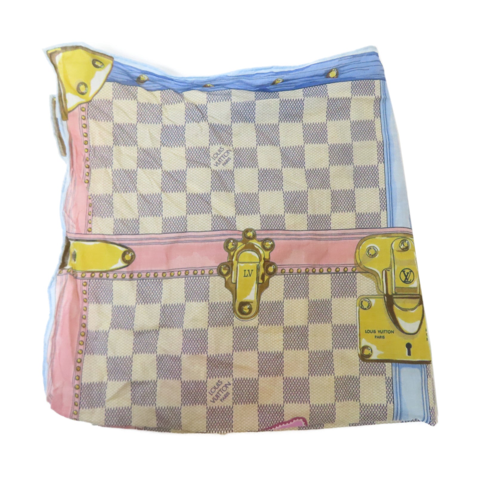 LOUIS VUITTON 【激減優惠】Damier Azur Summer Trunk Scarf絲巾彩色