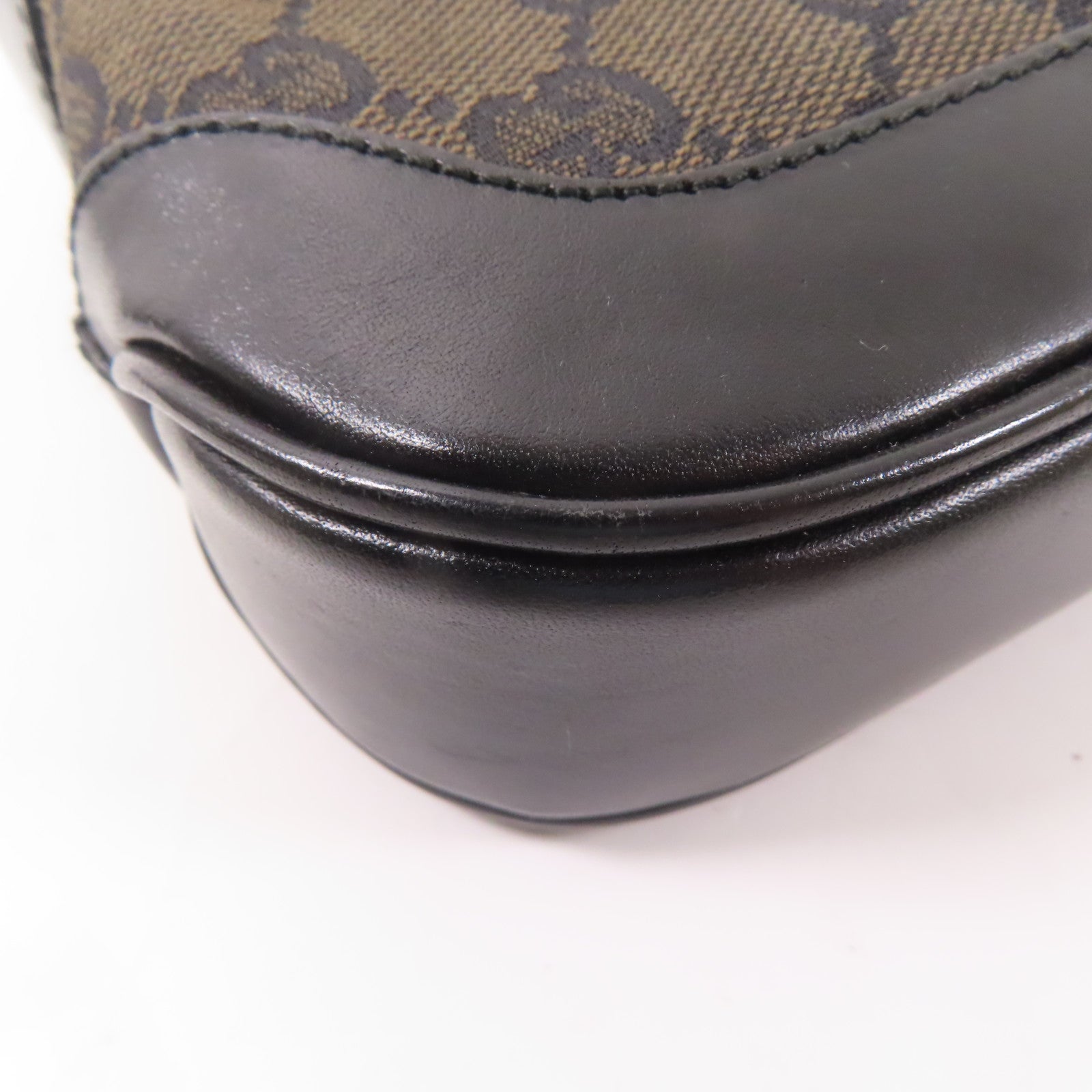 GUCCI 帆布/牛皮皮革Hand Bag肩背袋黑色/棕色