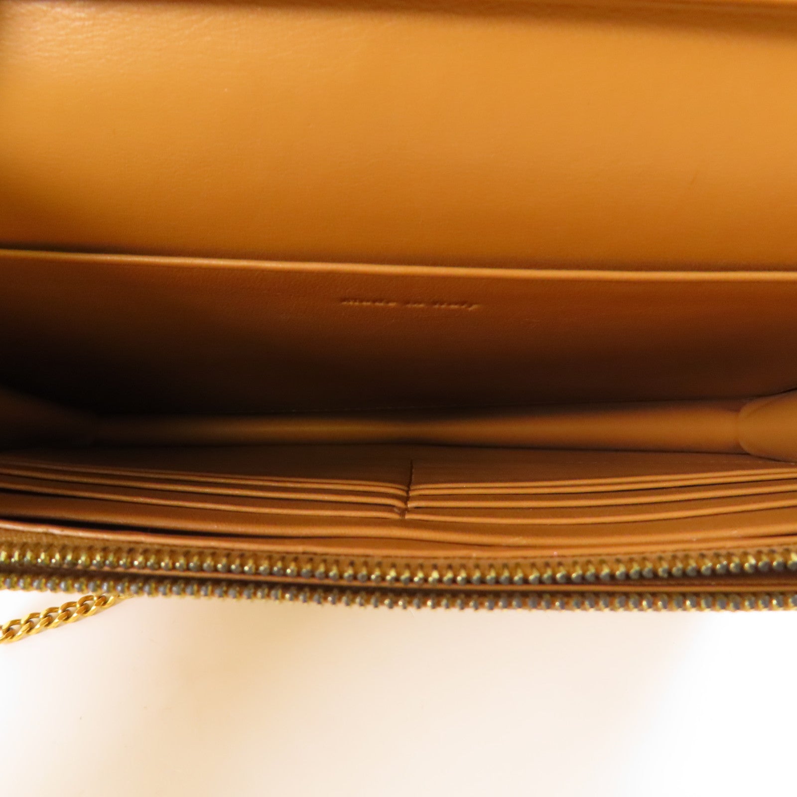 CELINE 【激減優惠】牛皮皮革Frame Wallet On Strap金扣鏈帶肩背袋