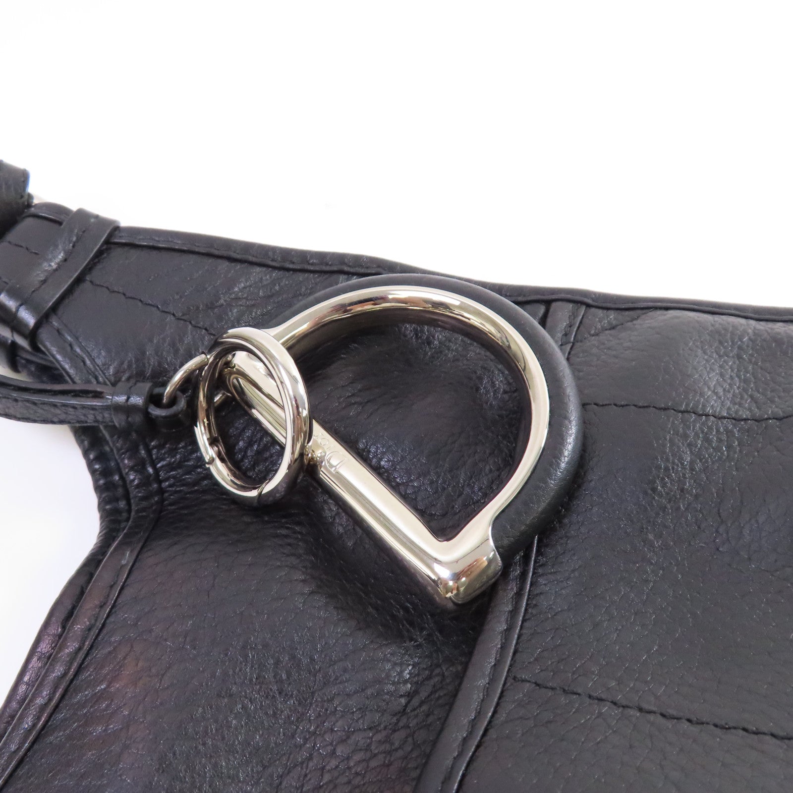 Dior 牛皮皮革Vintage Bag銀扣肩背袋黑色