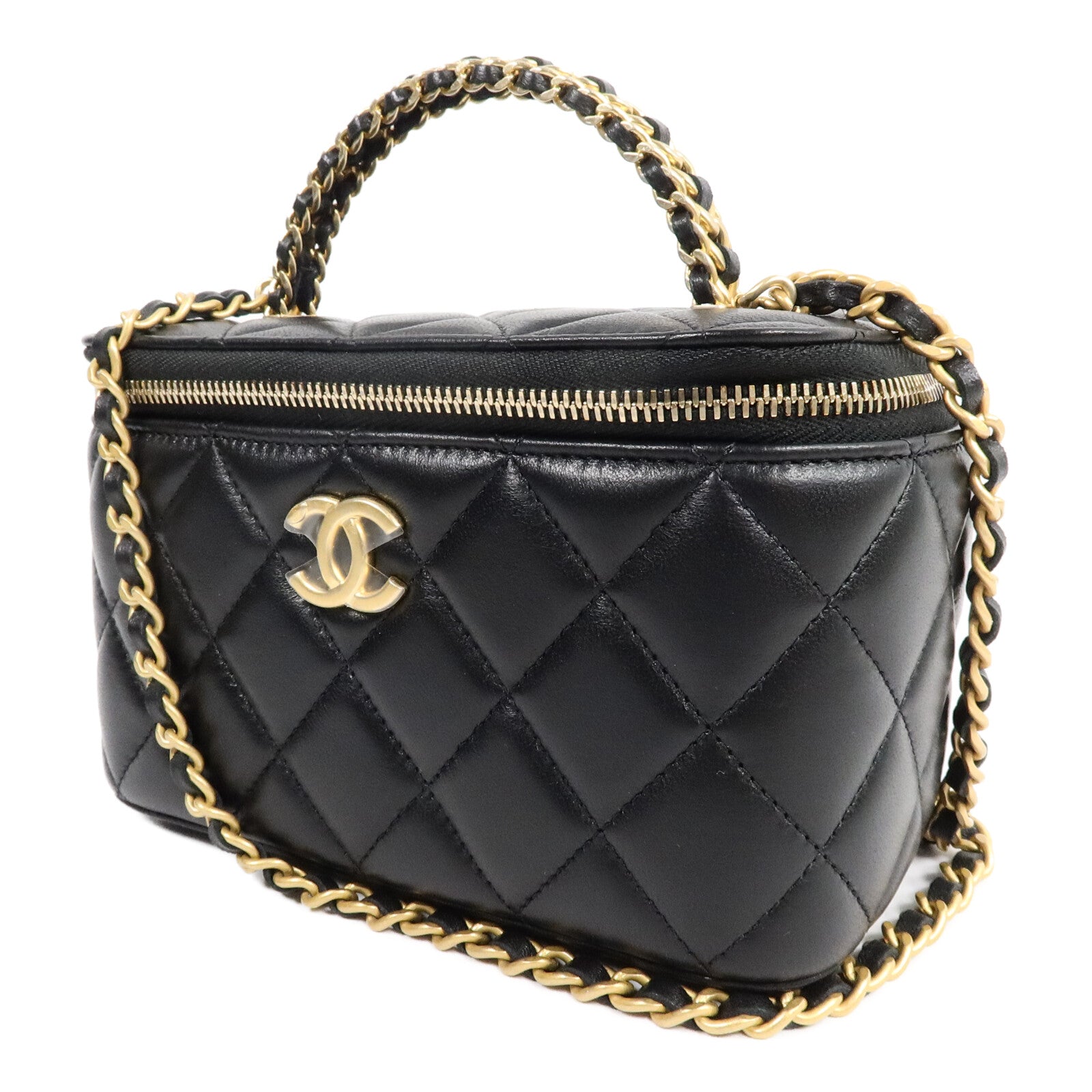 CHANEL 羊皮皮革Vanity Case With Top Handle手挽肩背兩用袋