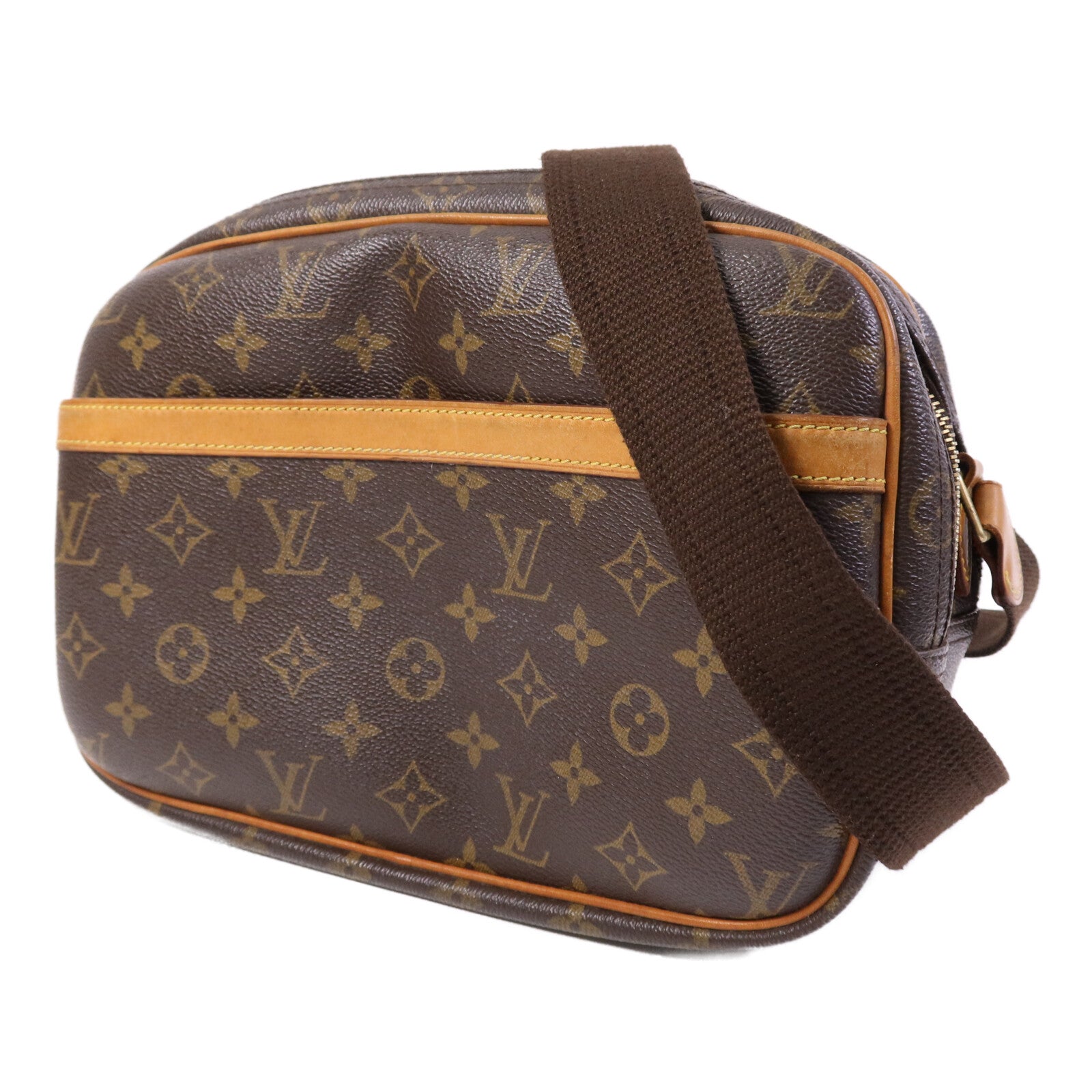 LOUIS VUITTON Monogram Reporter PM金扣肩背袋