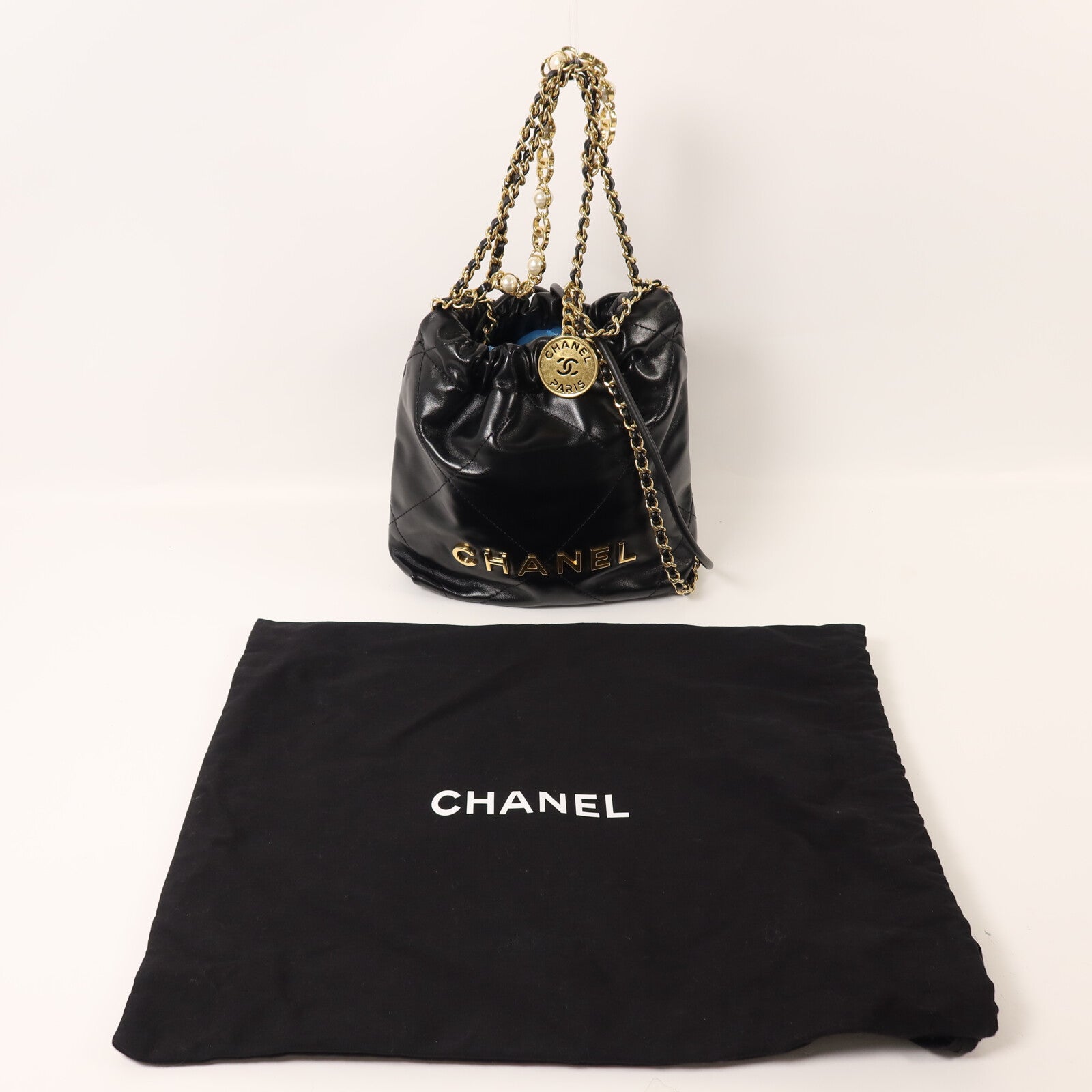 CHANEL 牛皮皮革Chanel 22 Mini鏈帶肩背袋