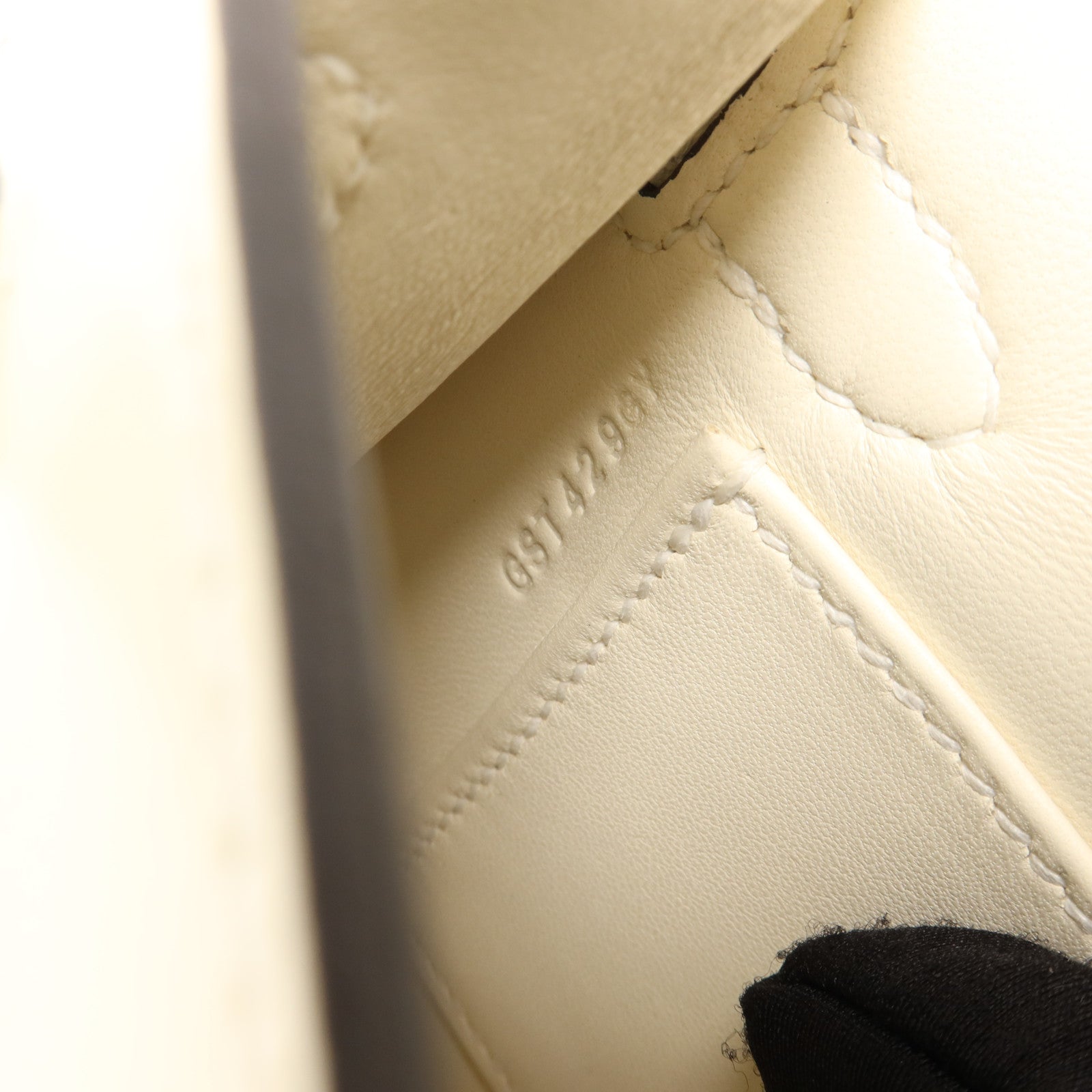 HERMES Box Calf皮革Mini Kelly II Sellier Cloute手挽肩背兩用袋Cream