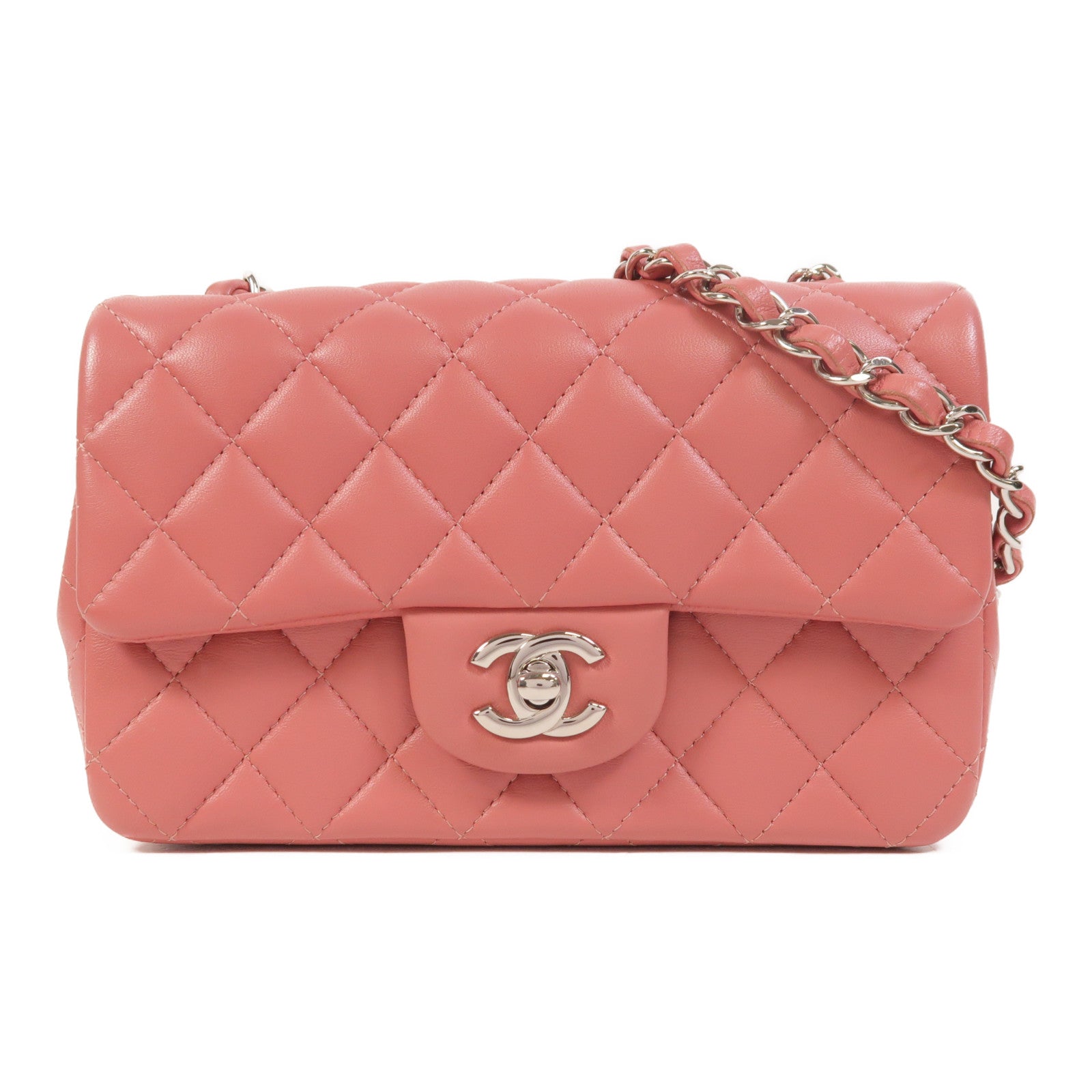 CHANEL 羊皮皮革Classic 20銀扣鏈帶肩背袋