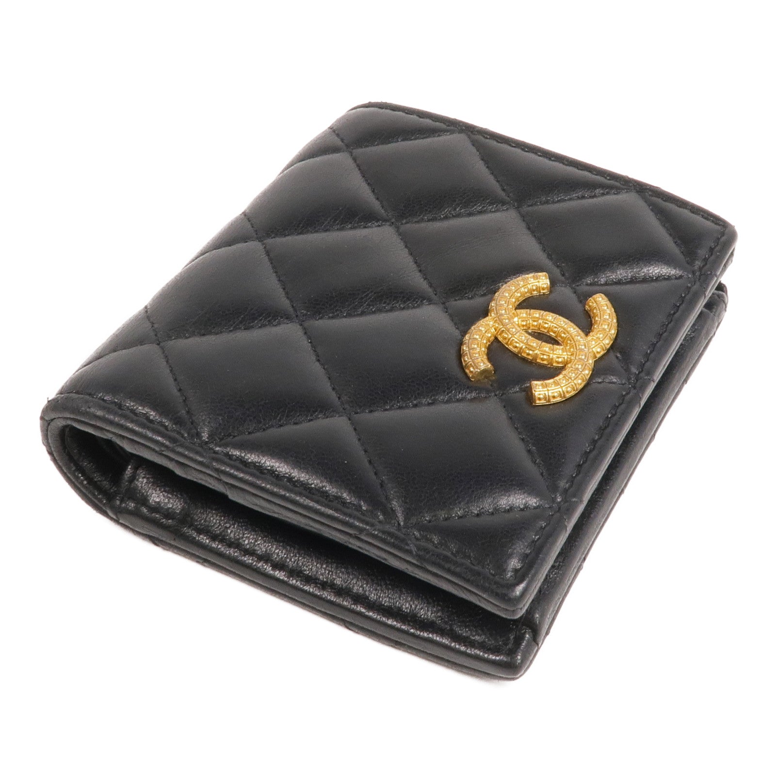 CHANEL 羊皮皮革Wallet金扣錢包