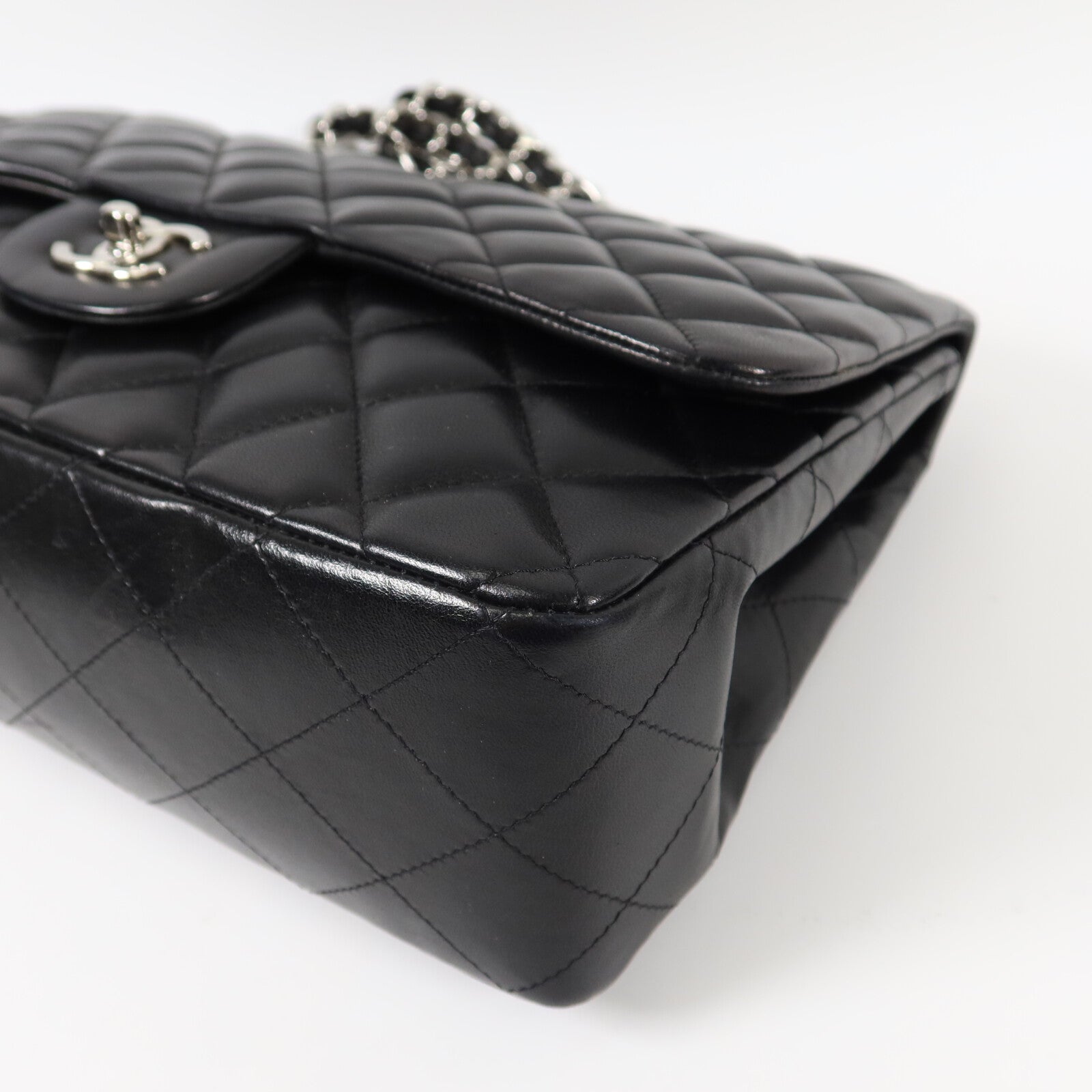 CHANEL 羊皮皮革Large Single Classic鏈帶肩背袋