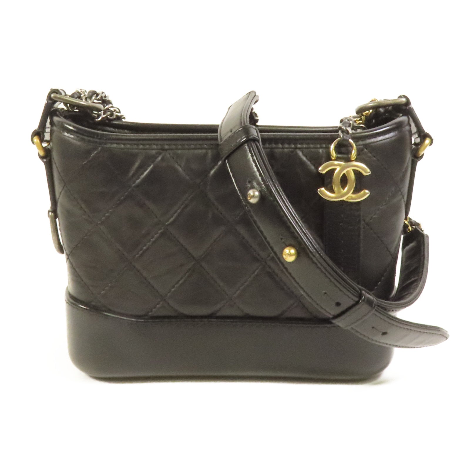 CHANEL 牛皮皮革Gabrielle Smal鏈帶肩背袋