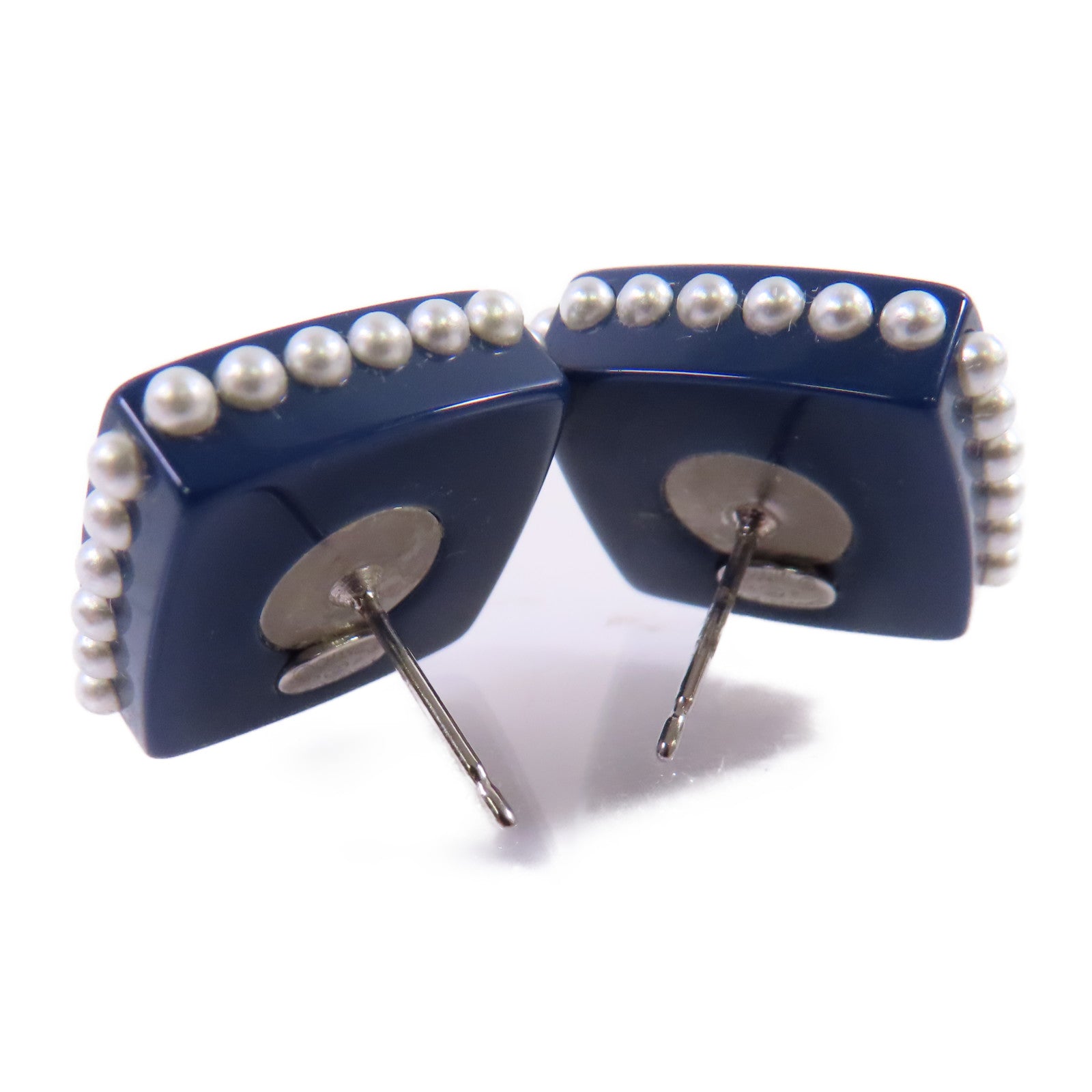 CHANEL PVC CC Earrings耳環藍色/白色