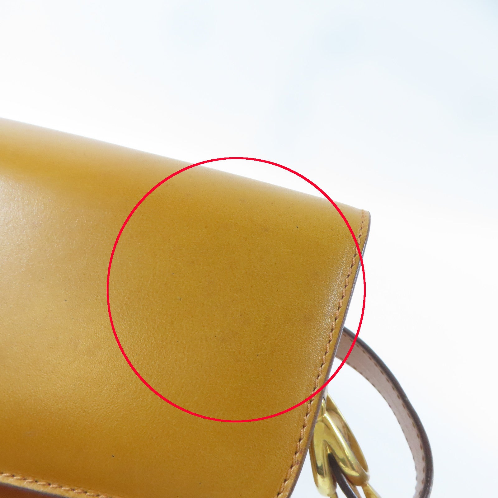 CELINE 牛皮皮革Shoulder Bag金扣金扣肩背袋啡色