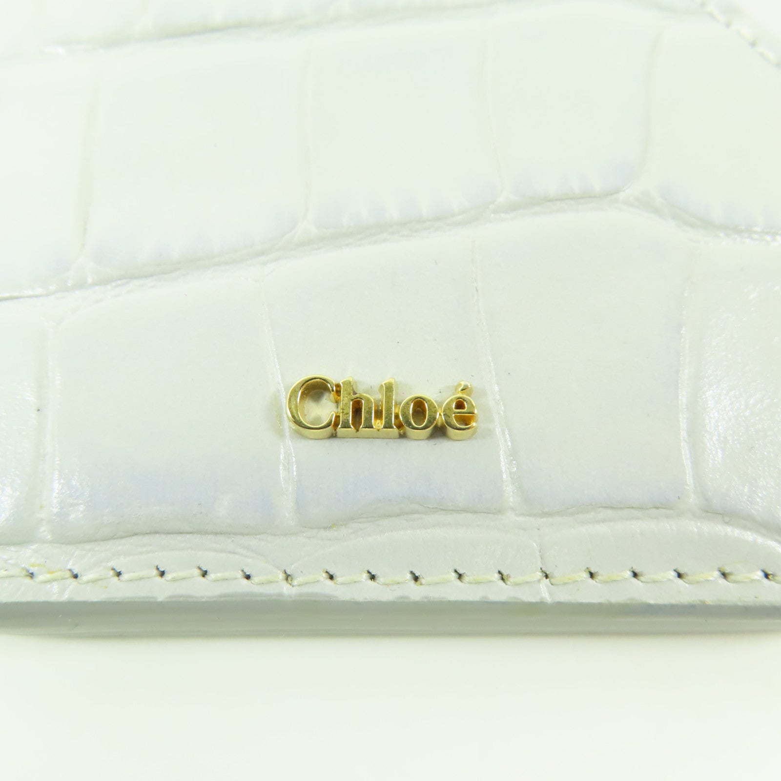 Chloe 牛皮皮革Card Holder金扣卡片套