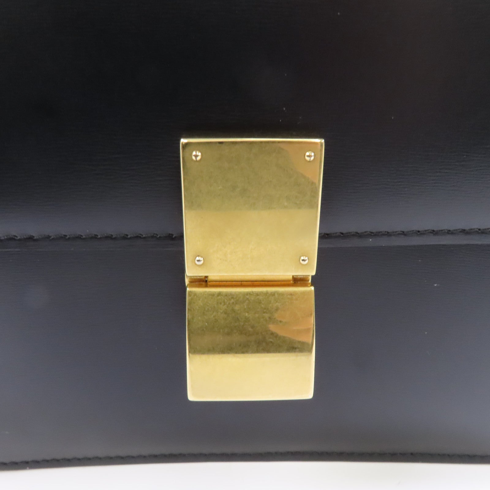 CELINE 牛皮皮革Classic Box金扣肩背袋黑色