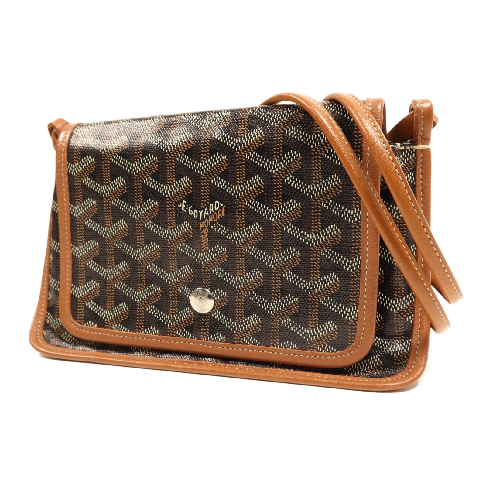 GOYARD 塗層帆布Plumet銀扣肩背袋