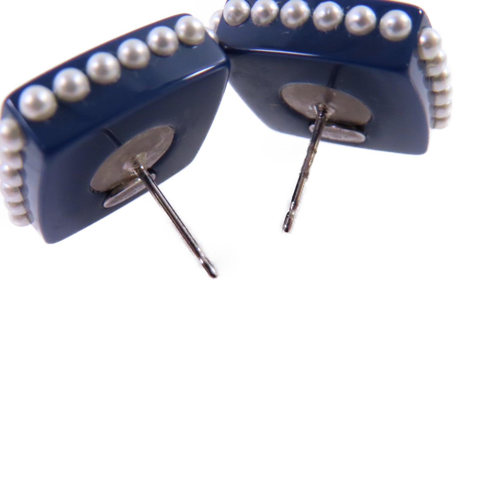 CHANEL PVC CC Earrings耳環藍色/白色