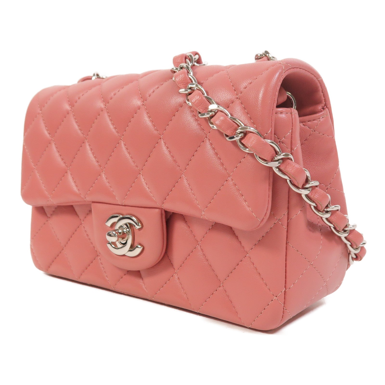 CHANEL 羊皮皮革Classic 20銀扣鏈帶肩背袋
