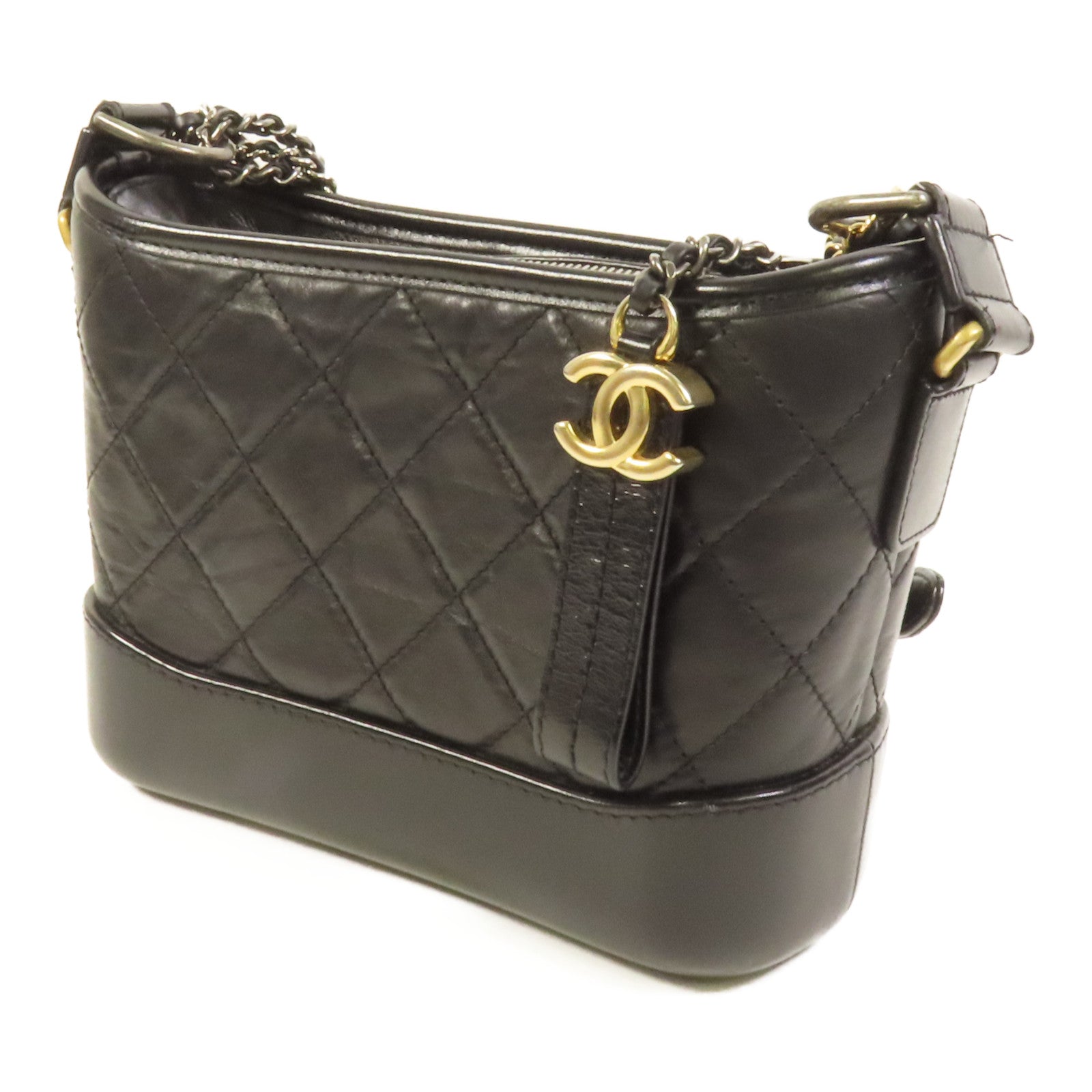 CHANEL 牛皮皮革Gabrielle Smal鏈帶肩背袋