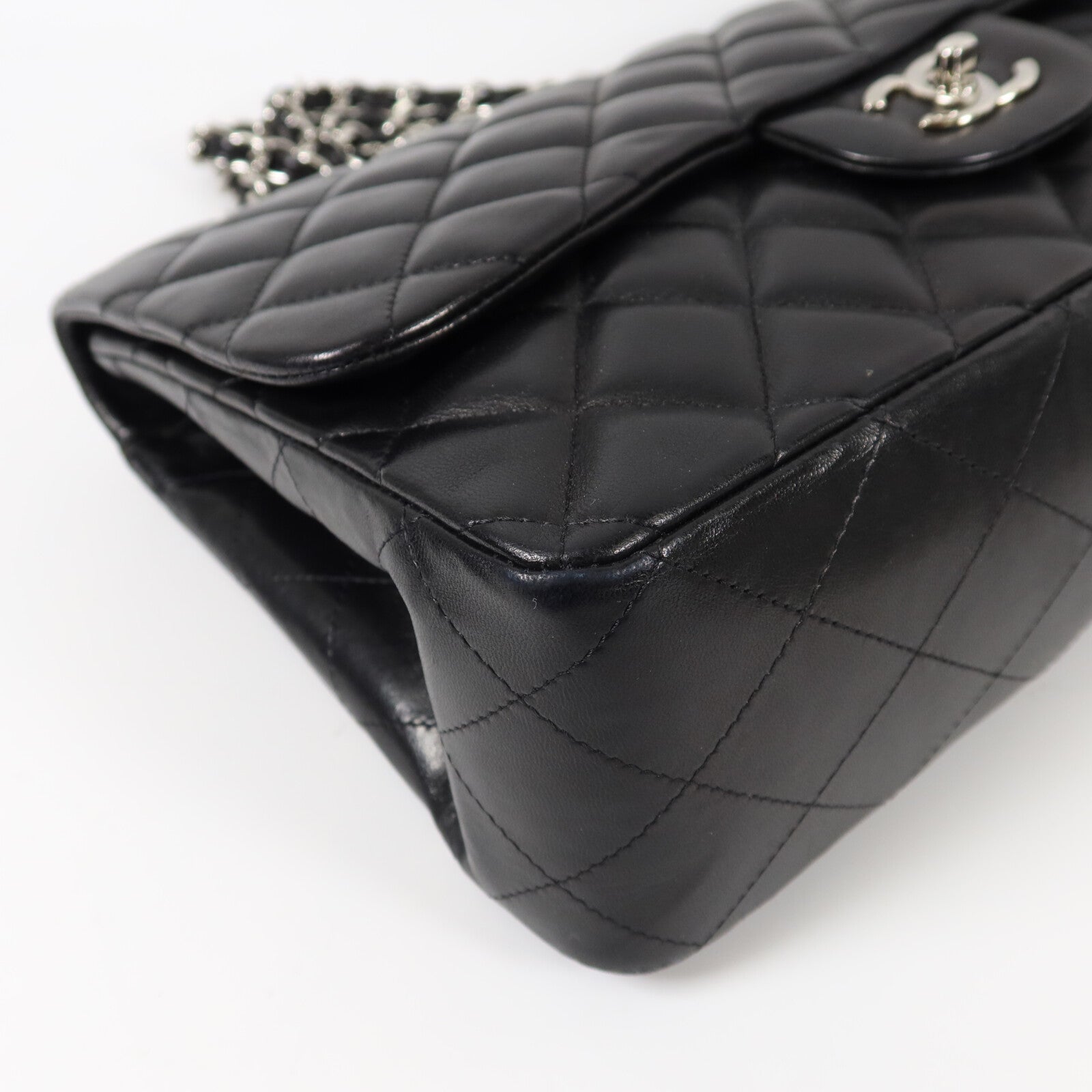 CHANEL 羊皮皮革Large Single Classic鏈帶肩背袋