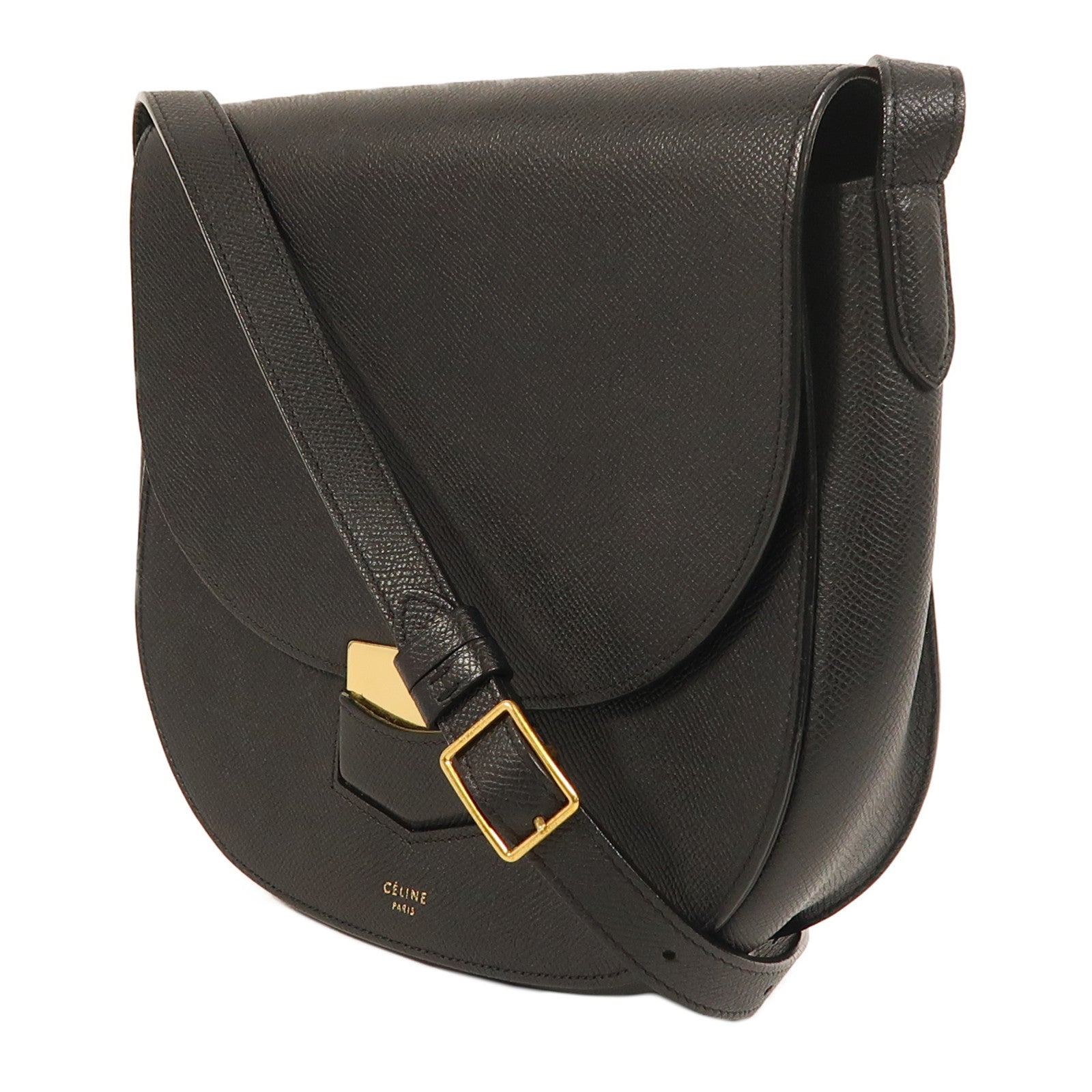 CELINE 牛皮皮革Trotteur金扣肩背袋