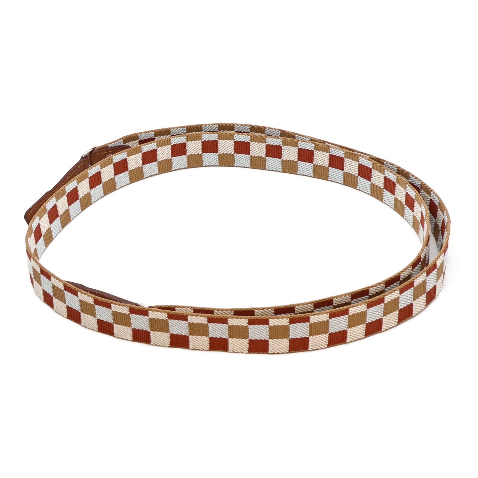 HERMES 帆布/皮革Strap銀扣肩背帶