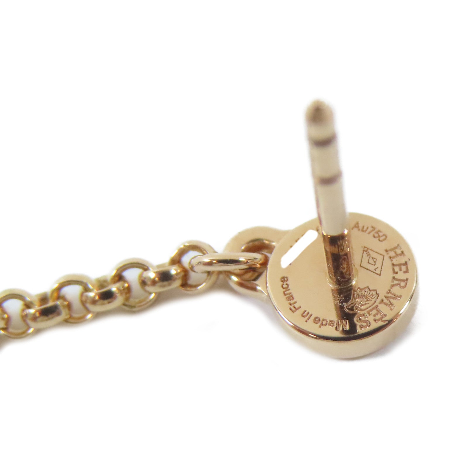 HERMES 18K白金Kelly Clochette Earrings耳環