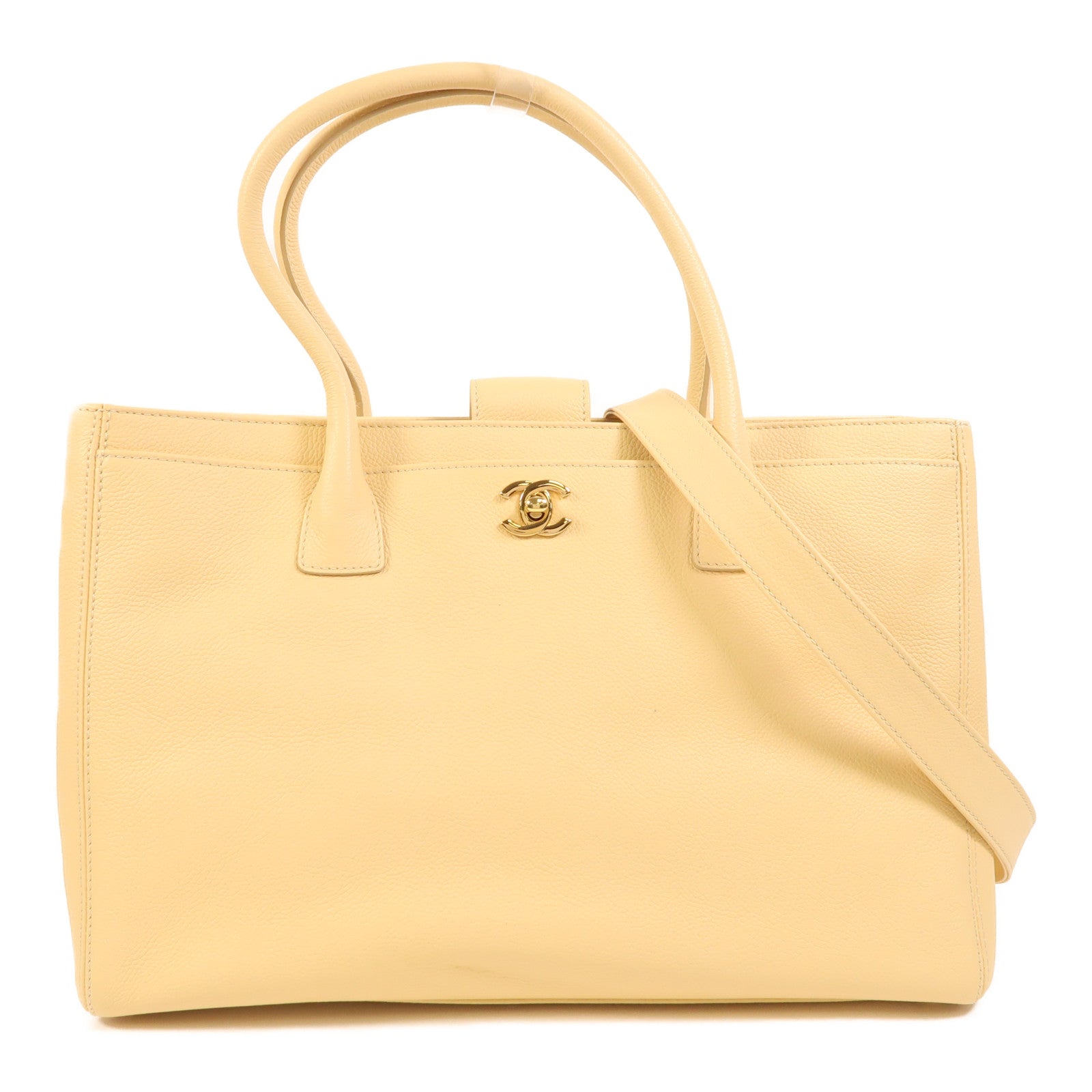CHANEL 牛皮皮革Executive Cerf Tote金扣手挽肩背兩用袋