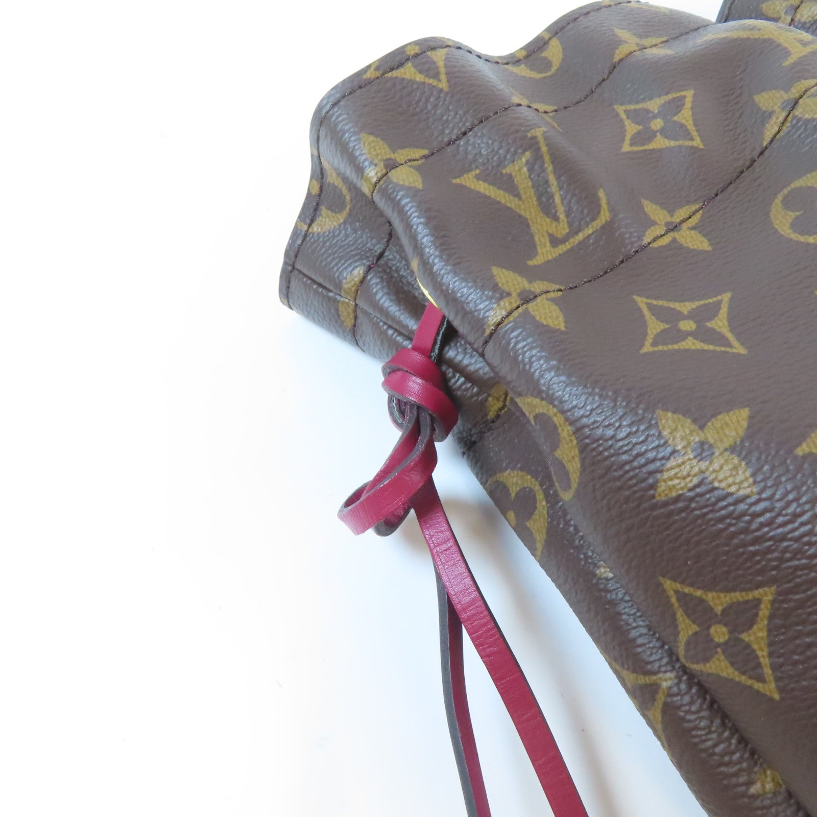 LOUIS VUITTON 【激減優惠】Monogram Posh Noe Drawstring Pouch金扣手拿包啡色/紫色