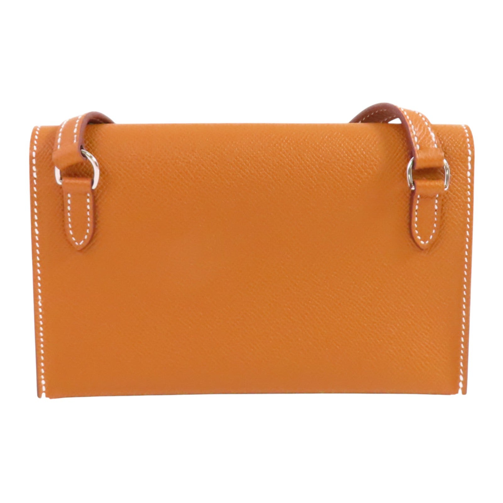HERMES Epsom皮革Snap Wallet Shoulder Bag銀扣肩背袋