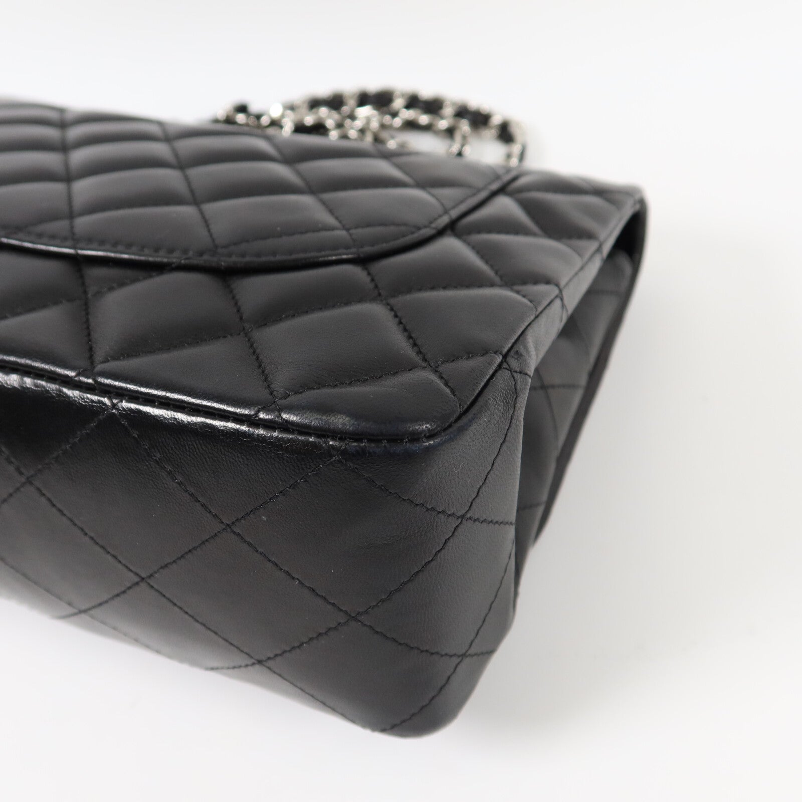 CHANEL 羊皮皮革Large Single Classic鏈帶肩背袋