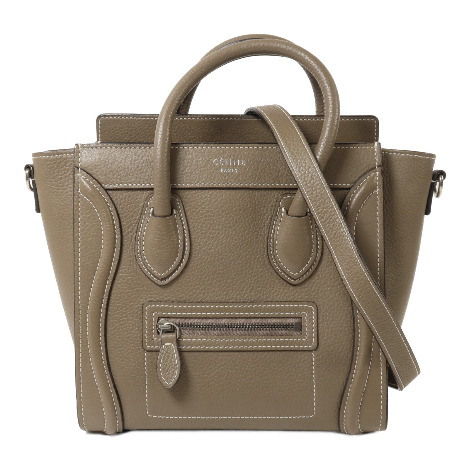 CELINE 牛皮皮革Nano Luggage手挽肩背兩用袋