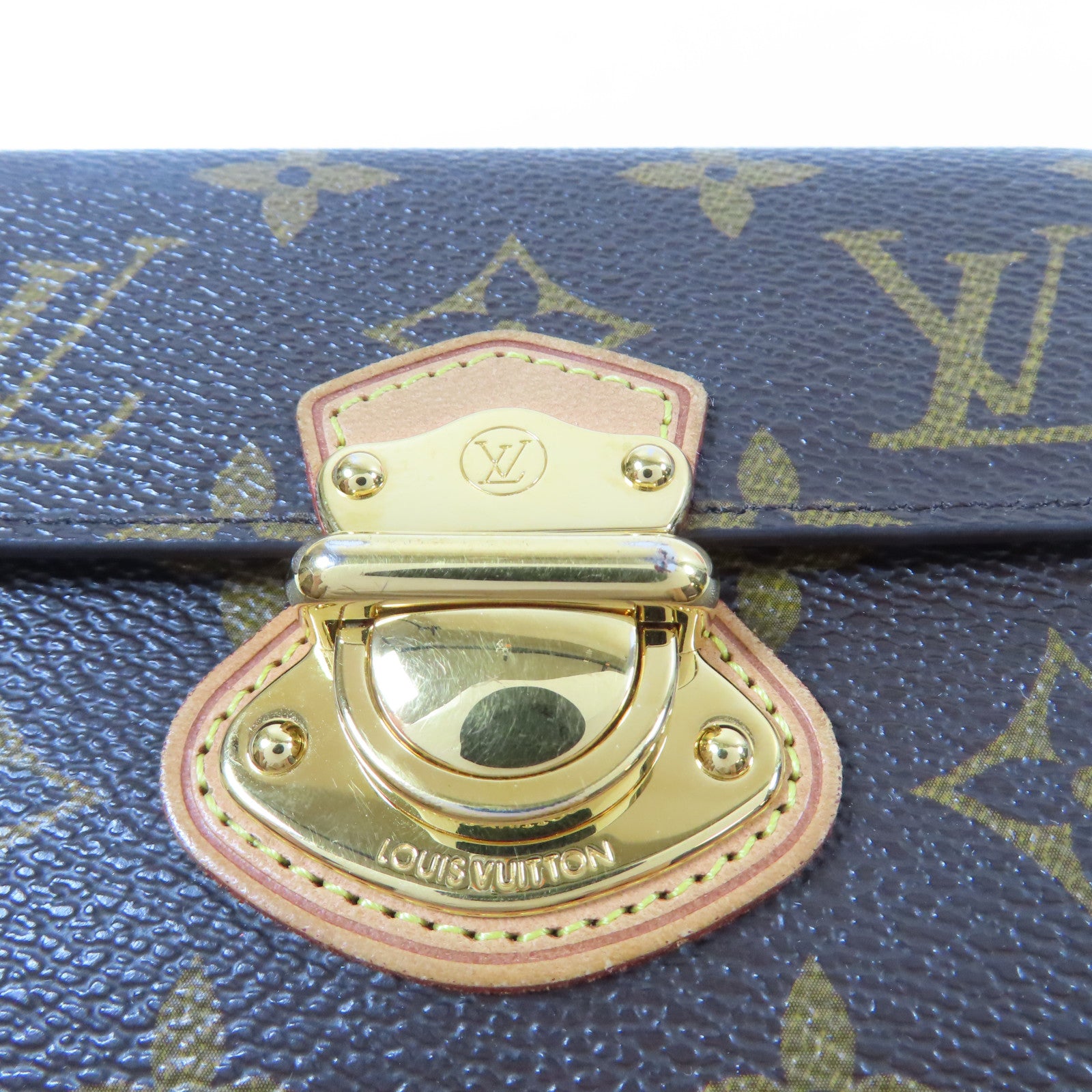 LOUIS VUITTON Monogram Joey Wallet金扣三摺短錢包啡色