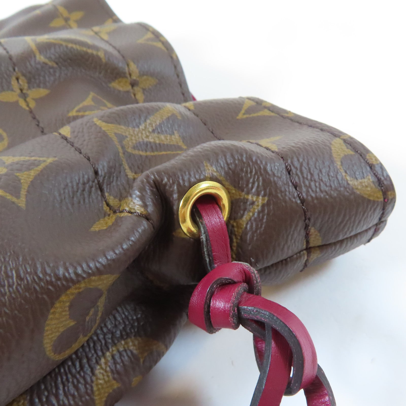 LOUIS VUITTON 【激減優惠】Monogram Posh Noe Drawstring Pouch金扣手拿包啡色/紫色