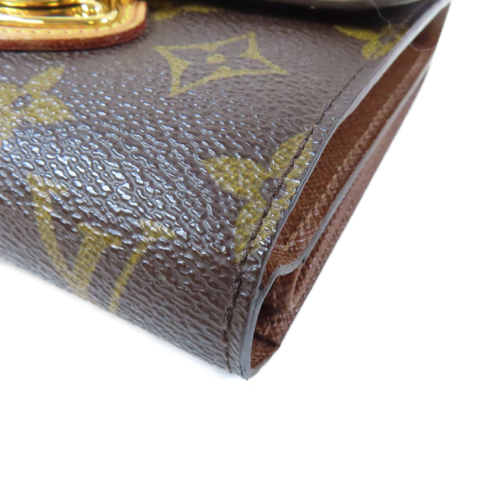 LOUIS VUITTON Monogram Joey Wallet金扣三摺短錢包啡色