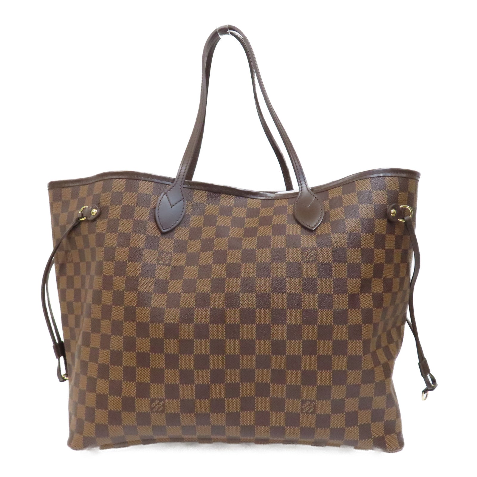 LOUIS VUITTON 【激減優惠】Damier Neverfull GM金扣手挽袋啡色