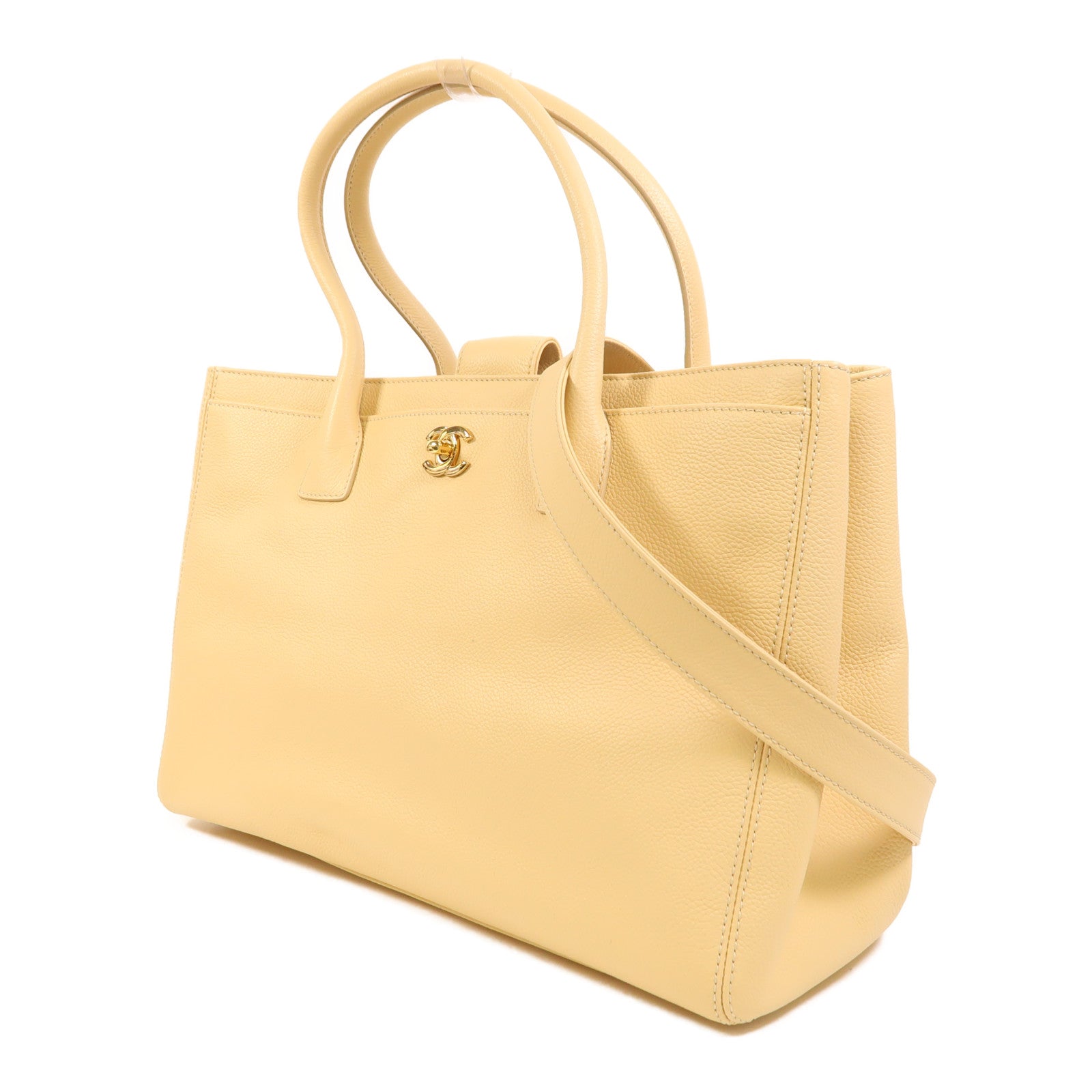 CHANEL 牛皮皮革Executive Cerf Tote金扣手挽肩背兩用袋