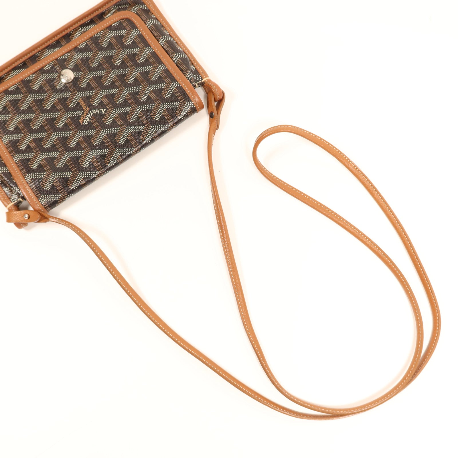 GOYARD 塗層帆布Plumet銀扣肩背袋