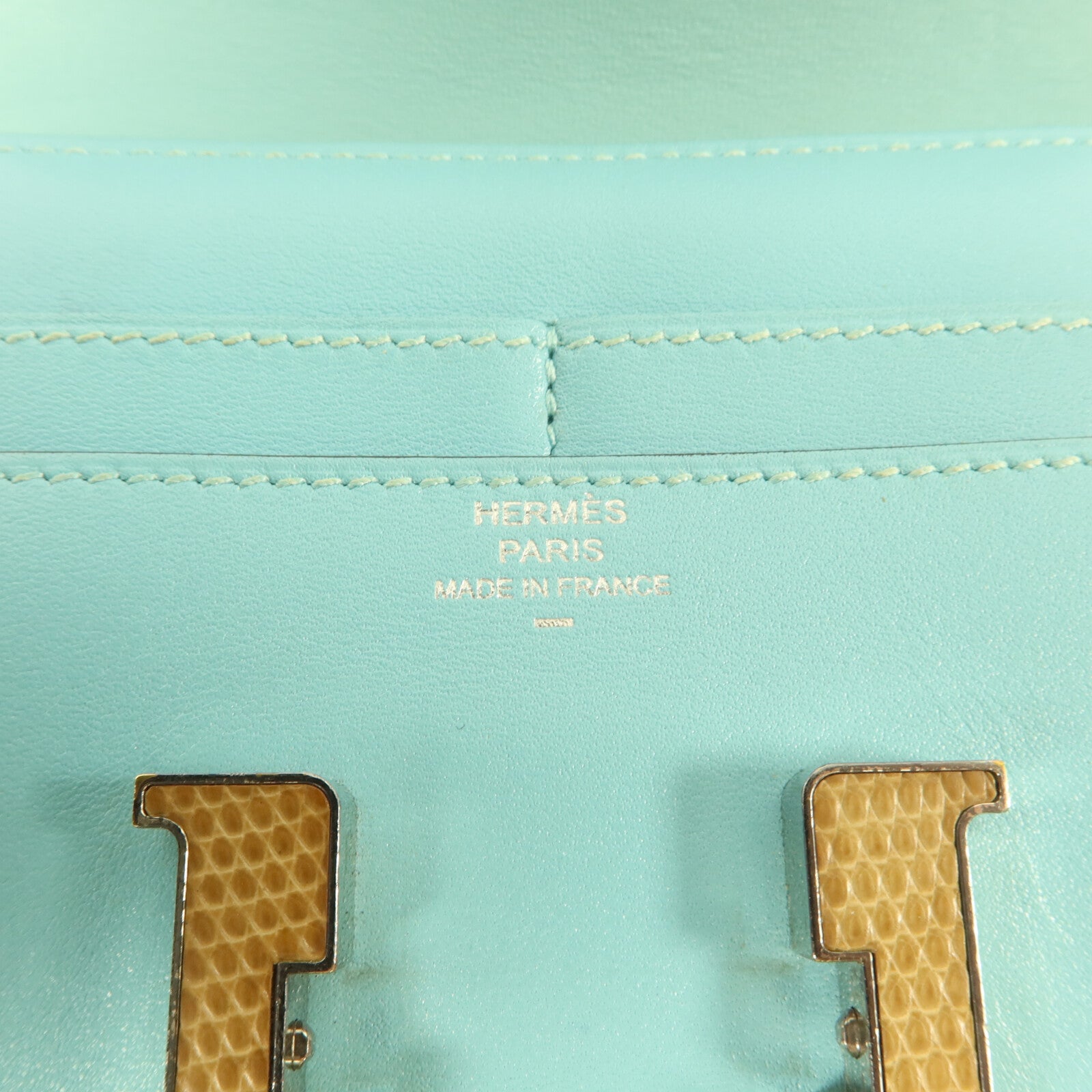 HERMES 蜥蝪皮革/Swift皮革Constance Wallet錢包Atoll