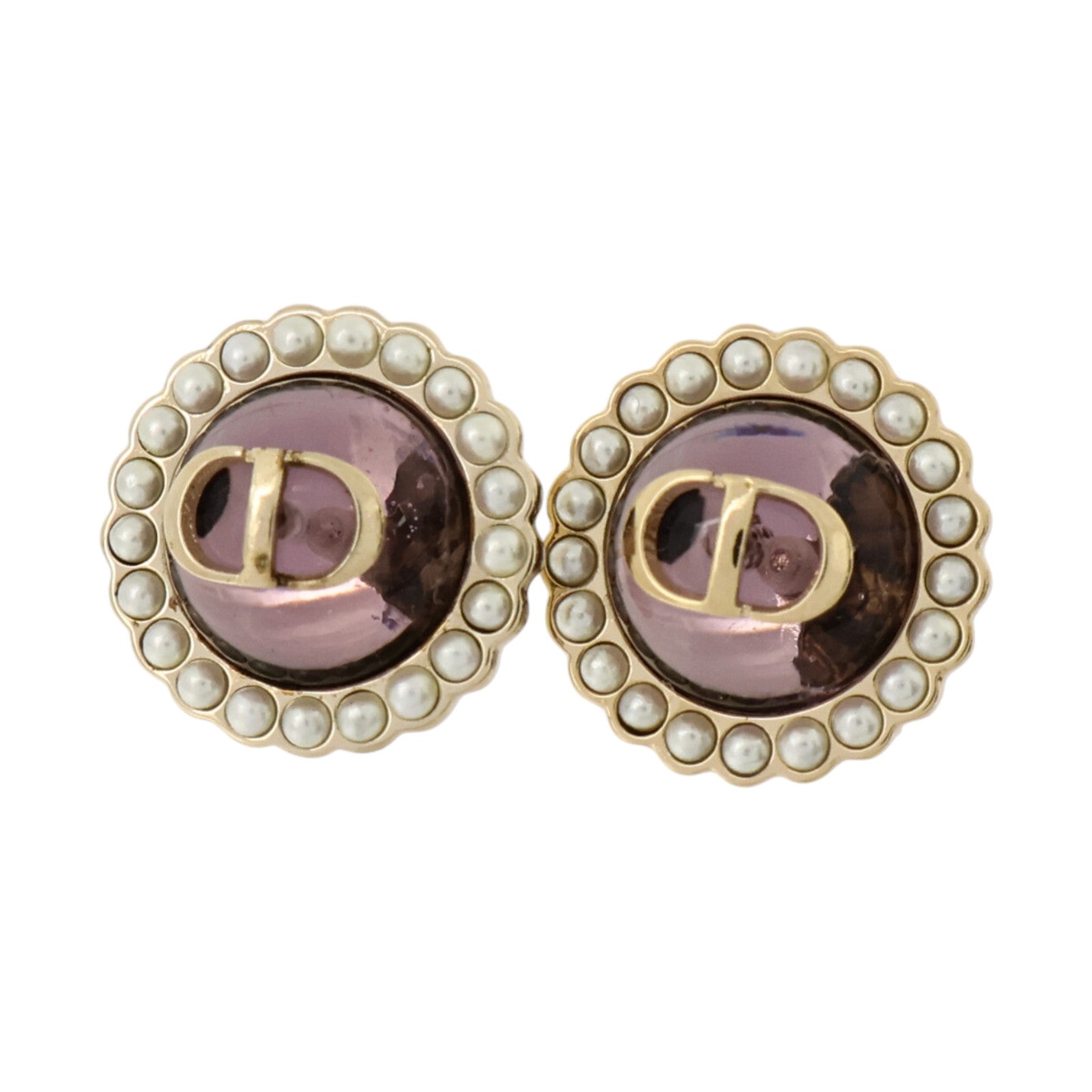 Dior PVC/金屬Petit CD Baroque Earrings耳環
