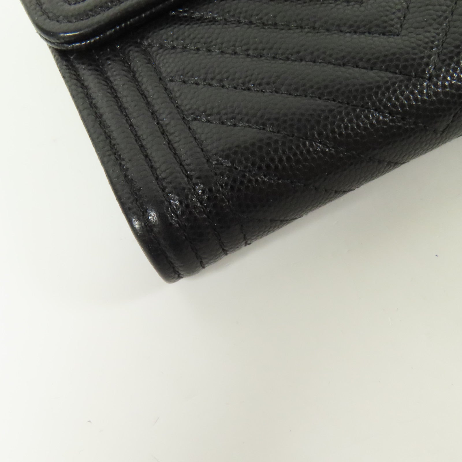 CHANEL 牛皮皮革Boy Wallet金扣錢包